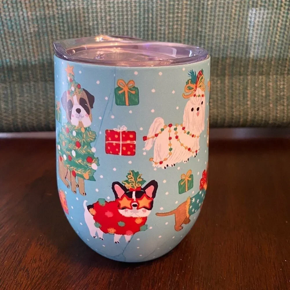 Holiday Dog Insulated Wine Tumbler